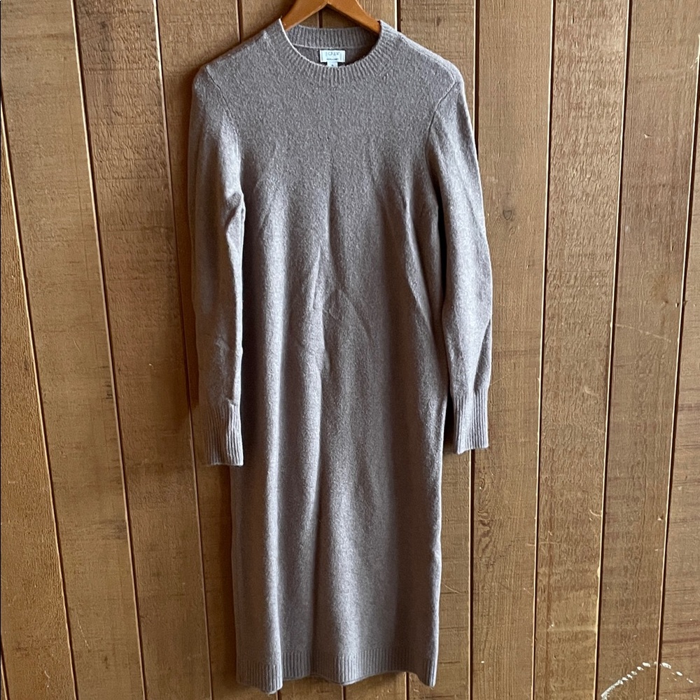 J. Crew Taupe Long Sleeve Dress